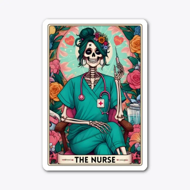 The Nurse Tarot Card Funny Skeleton